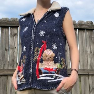 Vintage Teddy Bear Holiday Sweater Vest